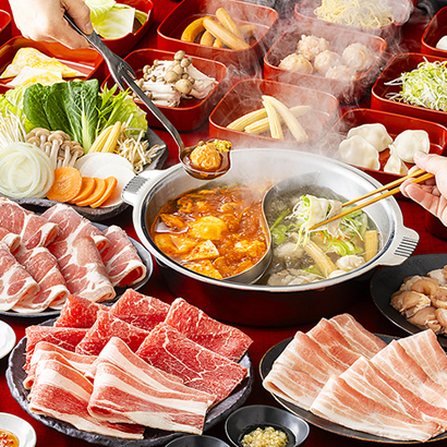 【豊富な具材×6種から2種のスープが選択可能】MK名物のしゃぶしゃぶは食べ放題が断然オトク!!