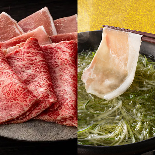 【7/17～期間限定】あぐー豚しゃぶ＆国産黒毛和牛コース